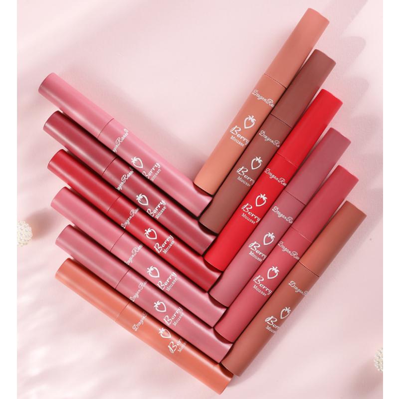 12 цветов пигмент для блеска для губ матовый бархатный макияж Waterpoof долговечная жидкая помада телесного цвета коричневый красный цвет для женщин