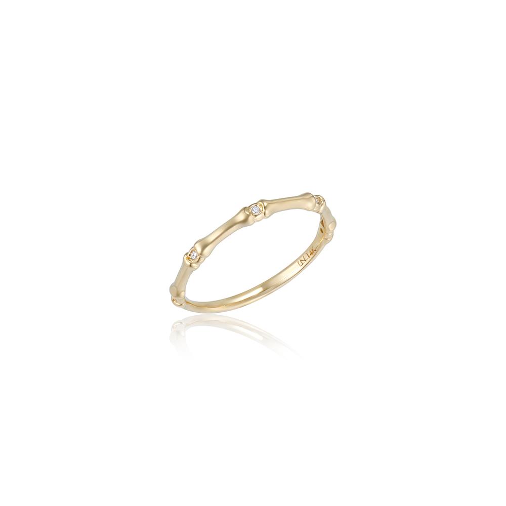 Lunne 14K Bamboo Diamond Ring (14K Gold) #Lcr07 (C Type)