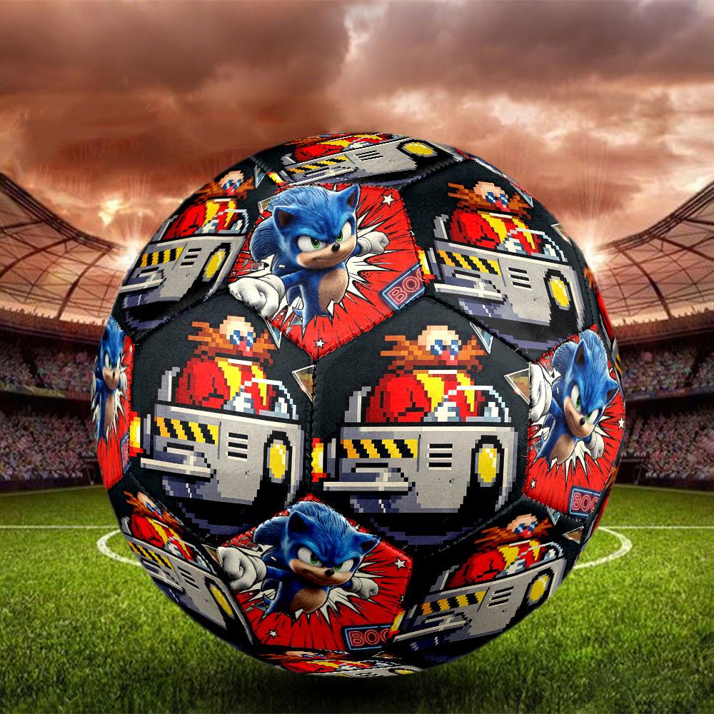1pc Sonic the Hedgehog Soccer Ball Size 5 Indoor Soccer Ball Fashion Colorful Backyard Game - Great For Sports Fans Gift HE41
