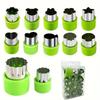 12pcs/set Vegetable Fruit Cutter Stainless Steel Flowers Cartoon Shape Mold Cake Biscuit Cutting Mold Kitchen Cookie Cutter Tool