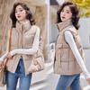 Large Size Pocket Stand Collar Vest Women's Short Autumn and Winter New Korean Version Loose Lightweight Feather Vest Vest Vest