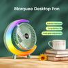 New Electric Fan RGB Lighting Fan USB Rechargeable Desktop Fan Home Office Silent Colorful Desktop Fan
