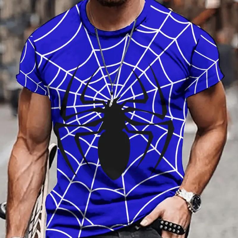 Новая летняя мужская модная футболка с принтом «Пауки плетут паутину», мужская футболка, топ