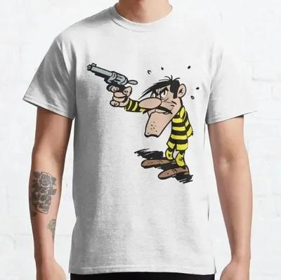 Футболка Lucky Luke с героями мультфильмов Далтонс, футболка в стиле ретро, мужская одежда в стиле гранж, рубашка в стиле аниме Harajuku, Ropa Hombre Roupas Masculinas Camisetas