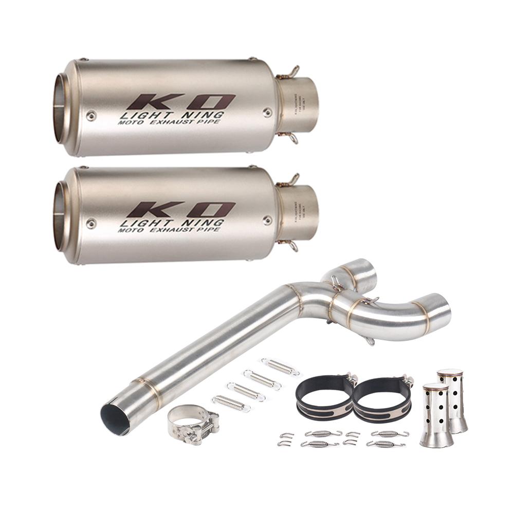 51MM Motorcycle Exhaust Escape System Middle Link Pipe Muffler With DB Killer Stainless Steel For YAMAHA FZ6 FZ6N FZ6S 2004-2011