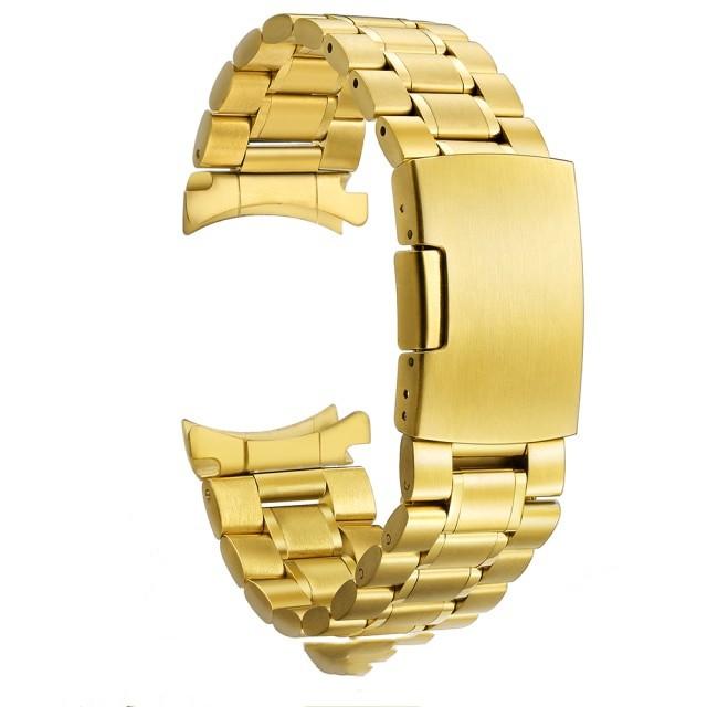 18 мм 19 мм 20 мм 21 мм 22 мм 24 мм Ремешок для часов из нержавеющей стали с литыми изогнутыми концами, раскладывающаяся застежка для универсального браслета для часов