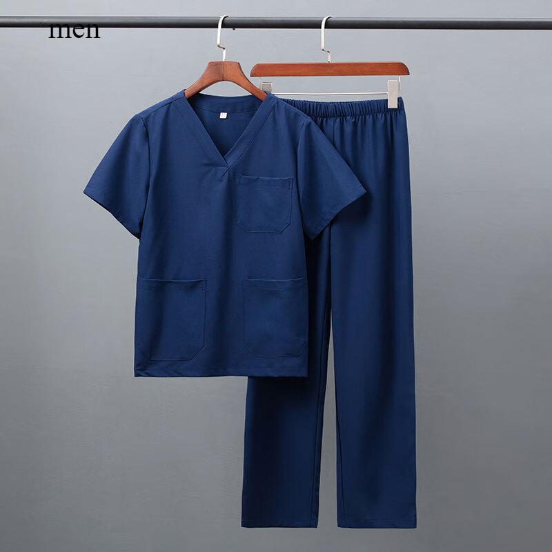 Factory Direct Cross-border Polyester Cotton Split Suit Operating Room Men and Women Doctors and Nurses Work Clothes