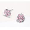 Sace Gems Copper Alloy Cherry Blossom Earrings Female Fashion Pink Crystal Earrings Simple and Sweet Ornaments