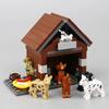 MOC Farm Building Blocks Pumpkin Patch Vegetable Transport Cart Water Wall Stable Pigsty Henhouse Kennel Bricks Toys Kids Gift