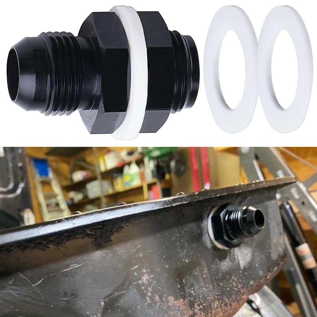 AN6 AN8 AN10 AN12 Black Aluminum Bulkhead Fitting High Pressure Fuel Line Connector Car Accessories Fuel System Fittings7