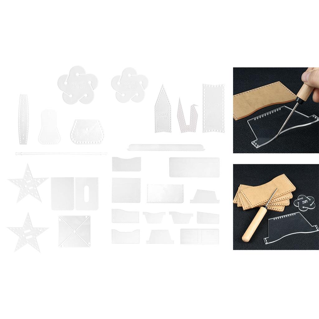 Transparent Acrylic Templates Wallet Pattern Acrylic Stencils Keychains Pattern Acrylic Templates for Leather Crafts