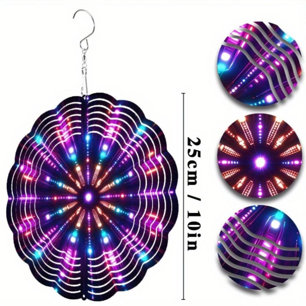 10 Inch Hanging Wind Chime with 360 Degree Hook Spinning Art Decor for Garden Courtyard Spring Summer Outdoor Decoration Classic Gift Idea