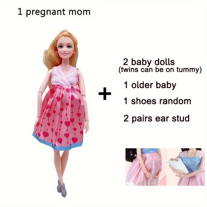 Беременная кукла с ребенком в животике, кукла-мама, игрушка «Беременная мама» с 2 куклами-младенцами, игровые наборы, аксессуары для девочек и мальчиков, подарок