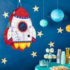 Юшенг Пиньята Ракета на веревочке Ракетные пиньяты с повязкой на глаза, битой, конфетти для детей, принадлежности для вечеринки на космическую тематику