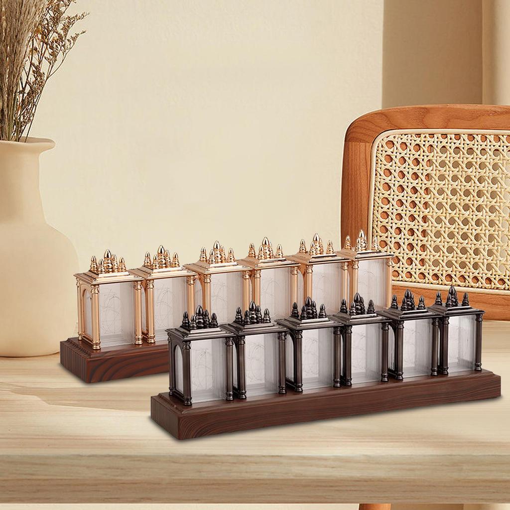 DIY Nixie Tube Clock Будильник 5 передач Регулировка яркости ЖК-экран Настольные часы для дома Прикроватная гостиная спальня кабинет