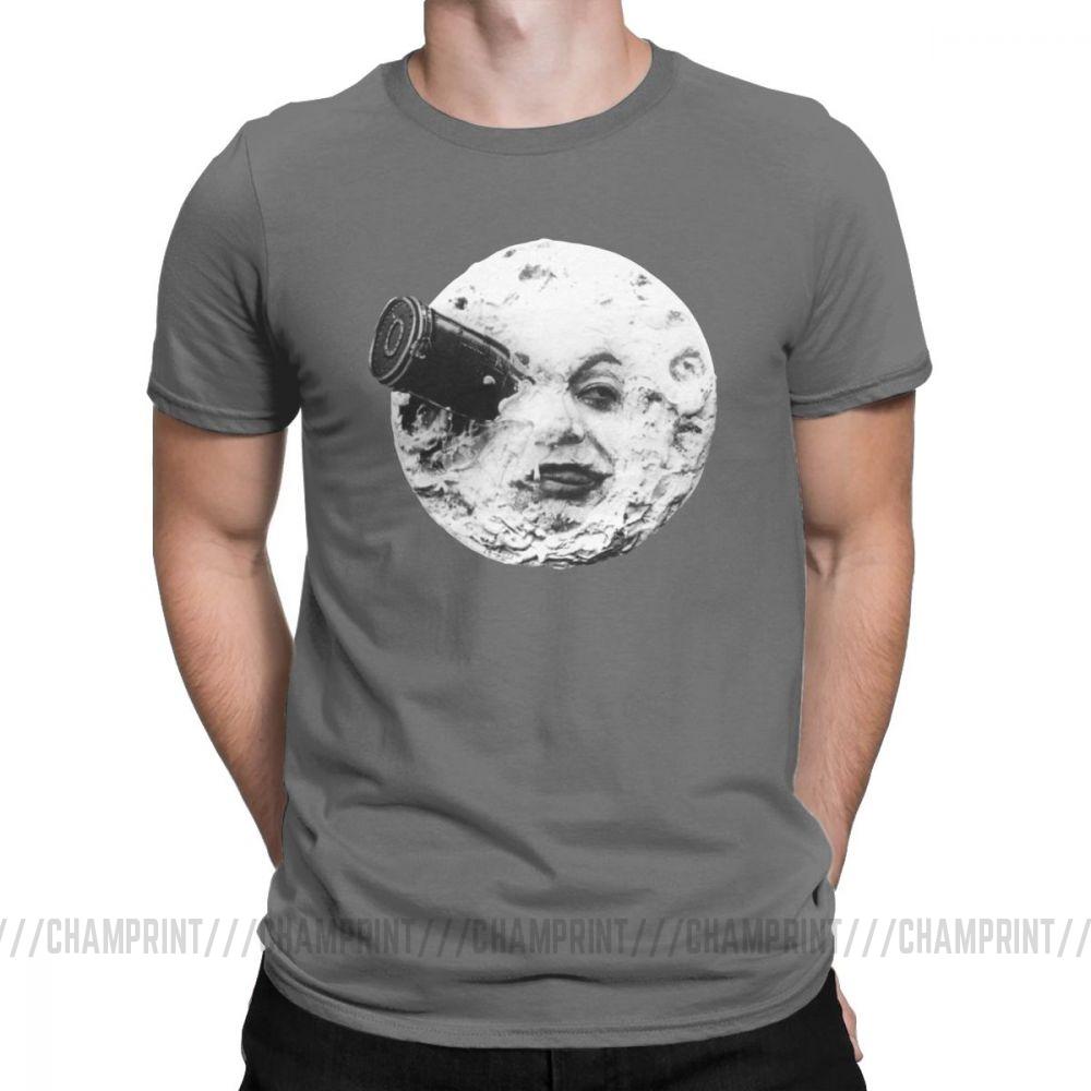 Moon T Shirts For Men Georges Melies Twin Party Tops Short Sleeve Vintage T Shirts