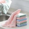 Microfiber Cleaning Cloth Rag Coral Fleece Striped Dish Towel Household Cleanning Tools Super Absorbent Kitchen Towel for Dishes