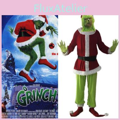 Привлекательный костюм Гринча для косплея для маскарадных вечеринок на Хэллоуин