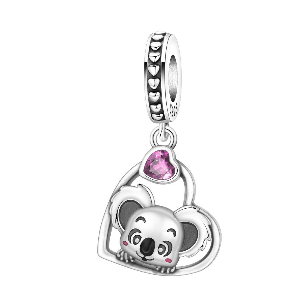 Orstarry 925 Silver Little Bear Pendant Beads Charm Bracelet Jewelry DIY Gifts for Party Animal Lovers