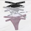 FINETOO 4PCS/Lot Sexy Cross Strap Cotton G-String Women's Panties FINETOO Letter High Waisted Fashion Thongs Panty Lingerie M-XL