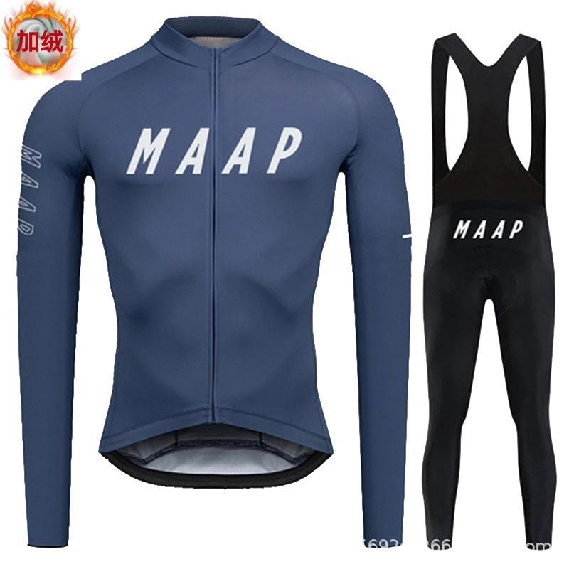 2026 Winter Fleece Cycling Suit Autumn and Winter Cycling Suit Long Sleeve Suit Road Bike Warm Fleece Thickened