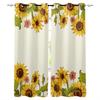 Подсолнухи Узор Винтаж Бежевый Принт Кухня Шторы Окно Декор Гостиная Офис Шторы для Детей Дом Спальня