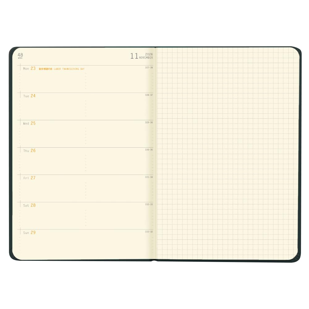 New Rhodia January Planner Left Web Planner Weekly Rhodia cf117053 Color [Starting 2026] Diary, A5, Weekly, Type, Horizontal, Aubergine,