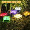 Solar Outdoor Ice Cube Bricks Rocks Lights Solar Powered 1LED In Ground Pathways Patio Yard Garden Glow Light