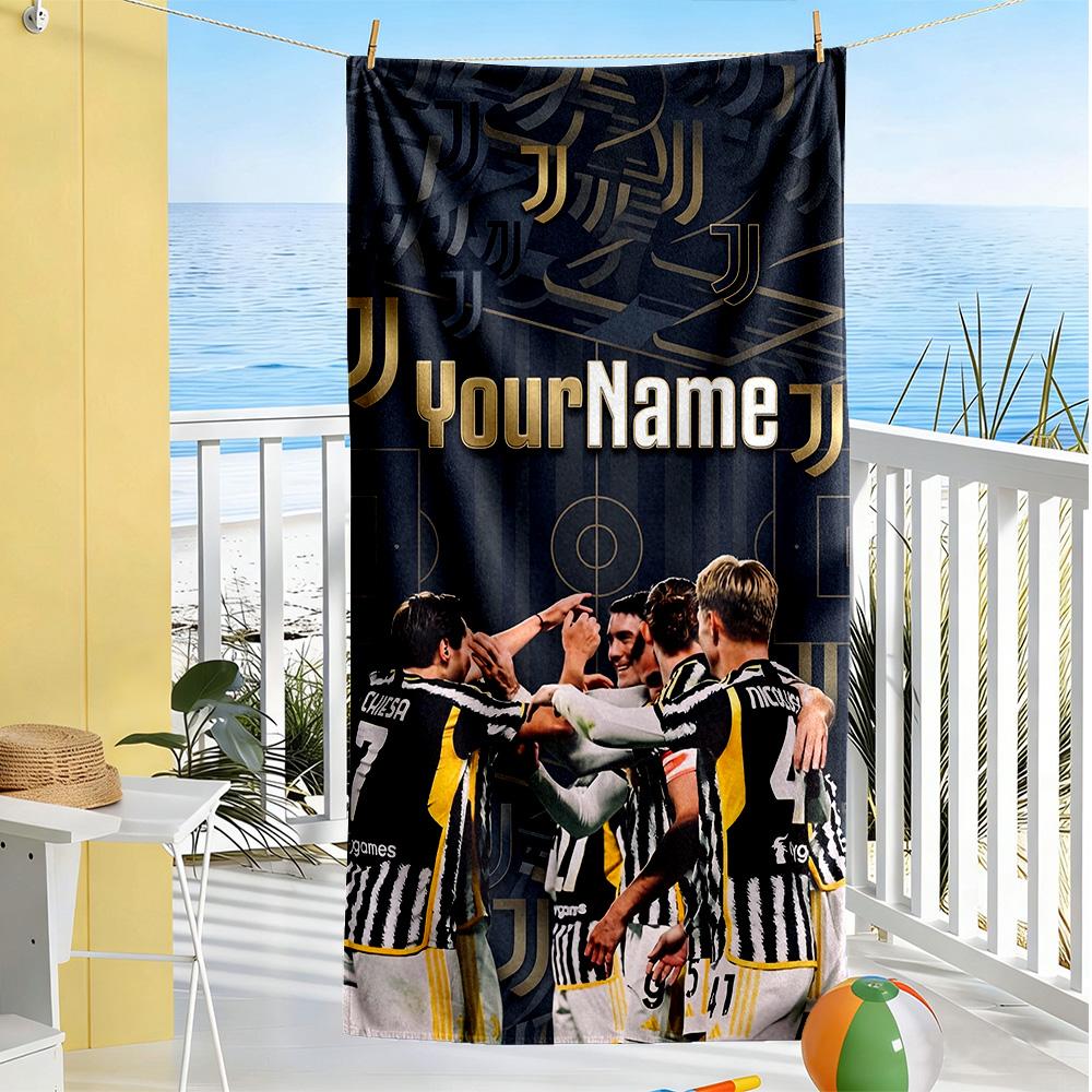 Juventus Customize Your Name Beach Towel Super Soft & Absorbent Suitable for Swimming Gym Camping Yoga Vacation