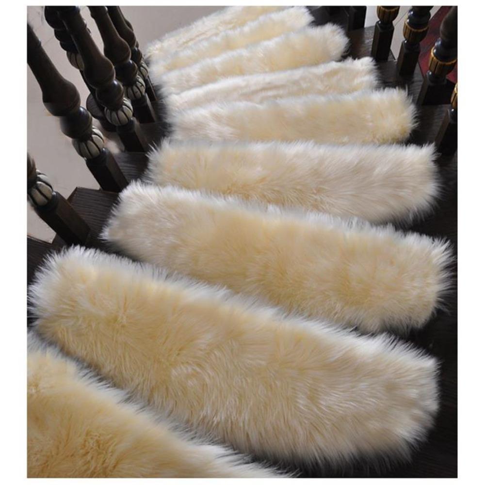 Imitation Wool Stair Mats Carpet Anti-slip Steps Plush Floor Mats Warm Floor Mats For Home Bedroom