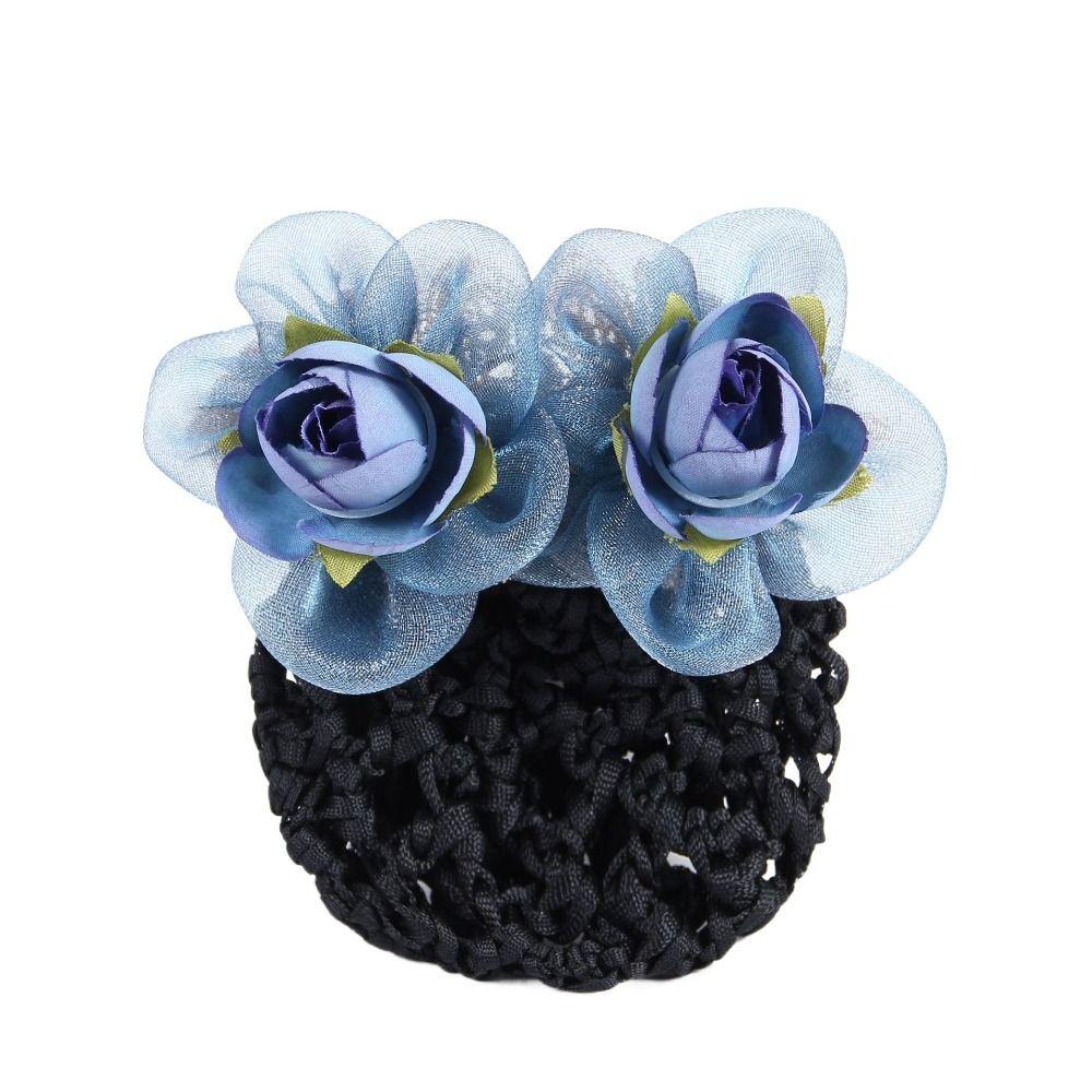 Цветочная шпилька для волос Женская пружинная заколка для волос Головной убор с заколкой-сеткой Винтажная корейская заколка-снуд для волос Женская