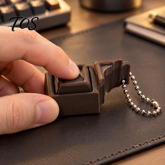 Clicker Bag Charm 3D Printed Chocolate Toy, Decompression Button Keychain Pendant with Toy Bead Chain, Stress Relief Clicky for Backpacks Shape