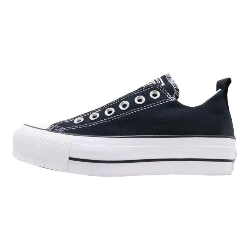 Converse Chuck Taylor All Star Lift Slip Ox Черные Женские Кроссовки Белые 563456C
