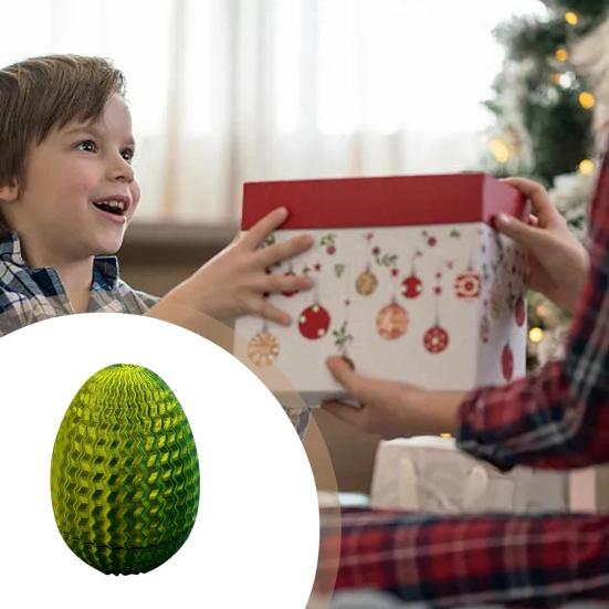 3D Printed Maze Egg Puzzle Box Brain Teaser Maze Egg Storage Box Dragon Egg Fidget Toy for Kids Adults Home Office Desk