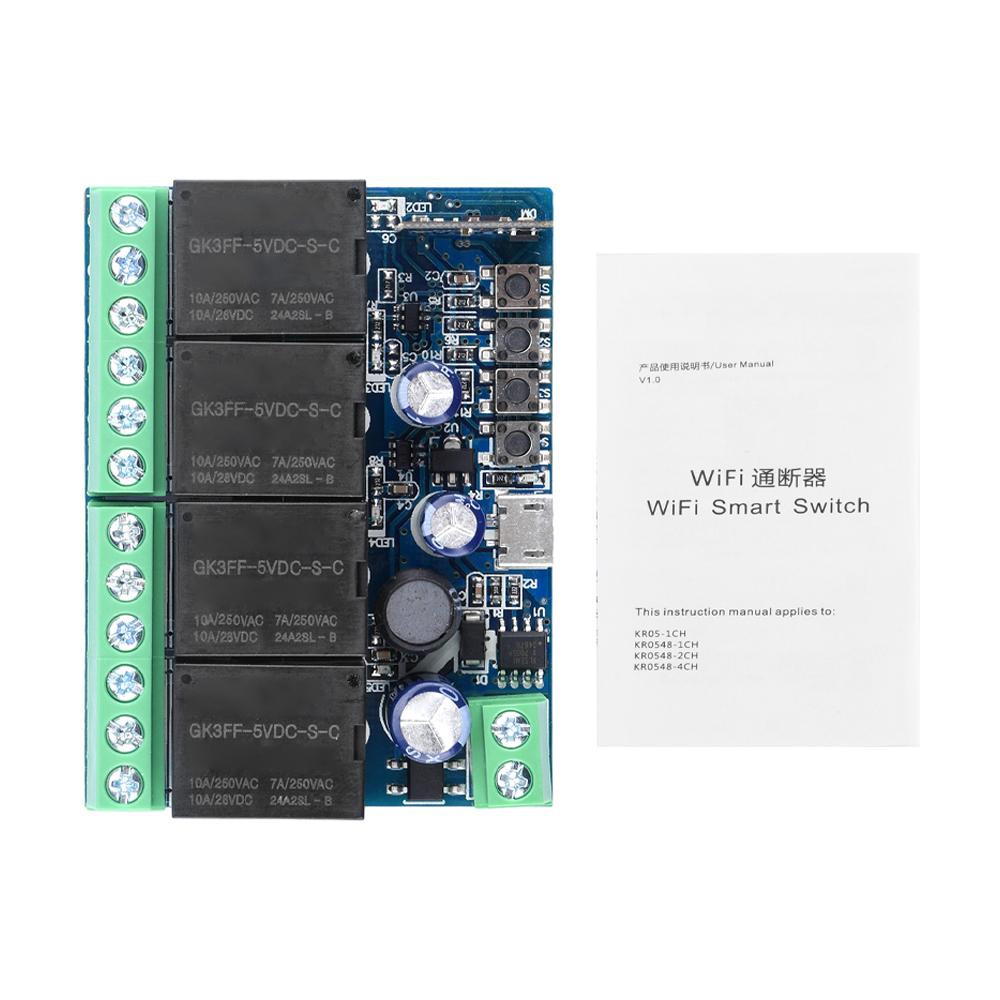 USB 5V DC12V Smart Wifi Switch Universal Relay Module 4 Channel Wireless Switch Timer Phone Remote Control For Ewelink Google