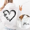 New Fashion Zipper Hooded Hoodie Clothes Butterfly Heart Printed Fashion Sweatshirts Casual Fashion Zip Up Jackets Coat Tops