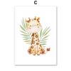 Nursery Elephant Giraffe Rhino Monkey Lion Nordic Posters And Prints Wall Art Canvas Painting Wall Pictures Baby Kids Room Decor