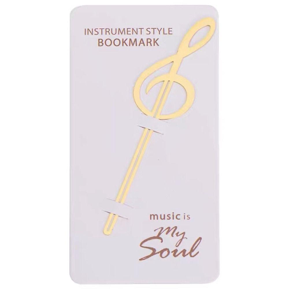 Gold Musical Note Meta Book Maker Metal Paper Clips Fashion Musical Instruments Bookmark  Student