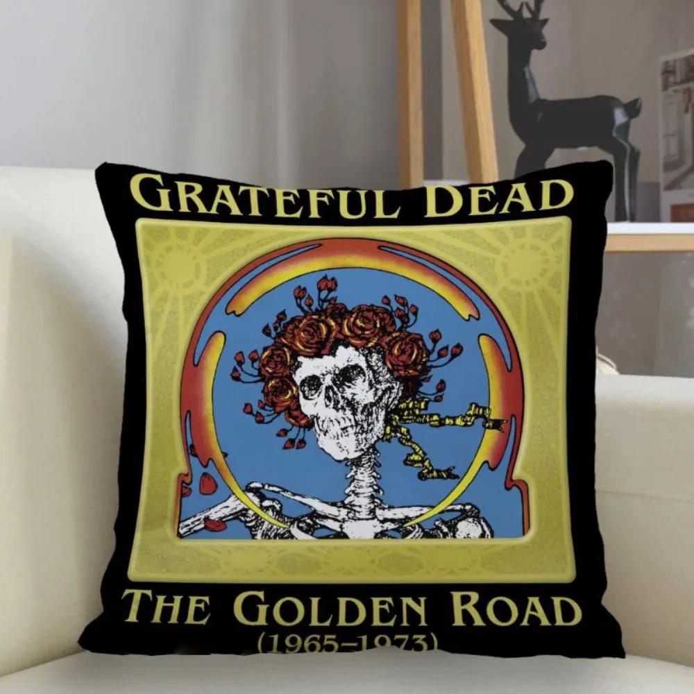 Наволочка Grateful Dead для домашнего декора 45x45 см, на молнии, квадратная, для декоративной подушки