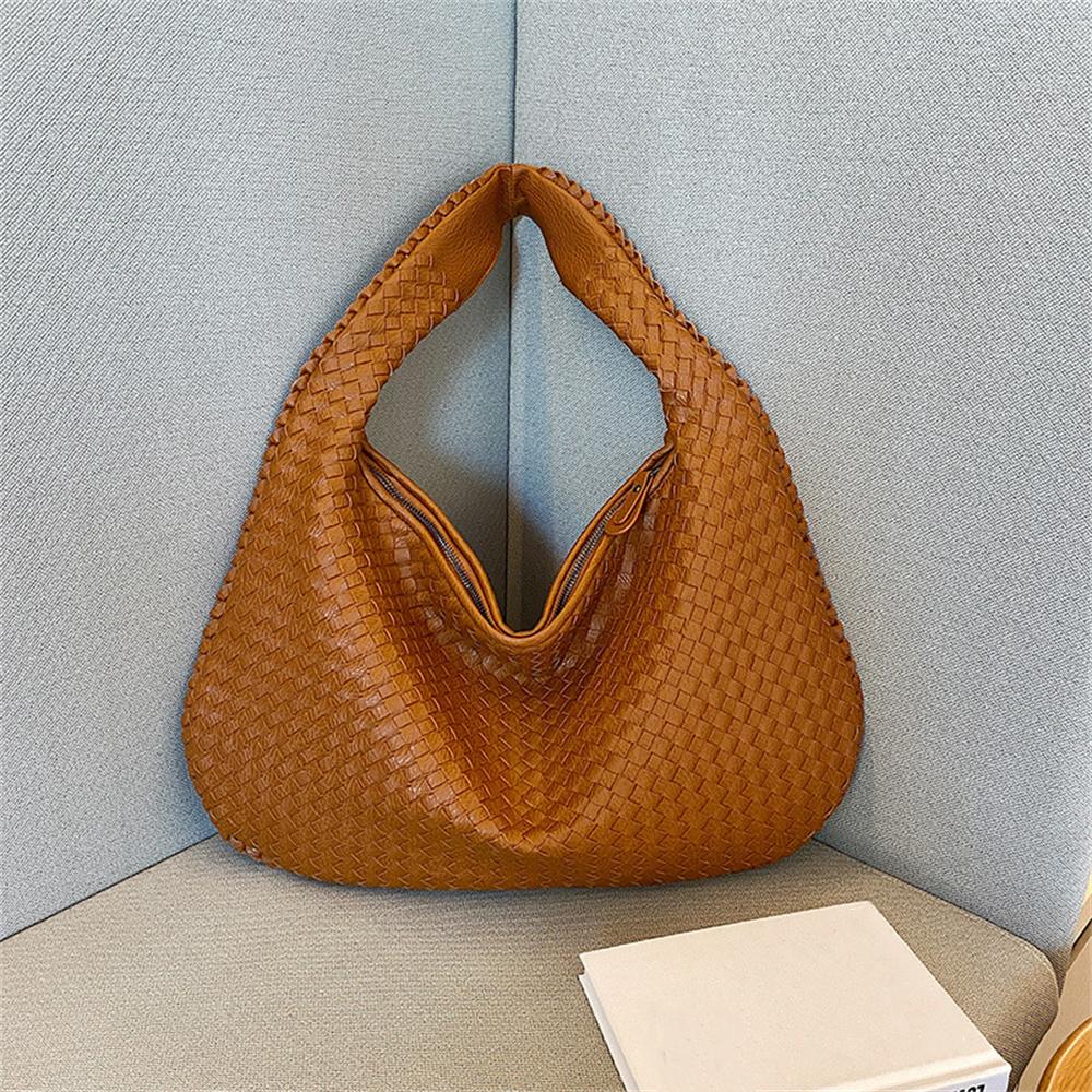 French High-End Woven Bag For Women, Versatile Shoulder Bag, Niche Texture Portable Commuter Bag