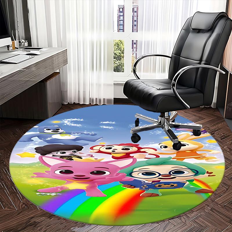 Pororo Chair mat Round Rug Office carpet, Non slip, Suitable for Living Rooms, Bedrooms Decor 1205512a