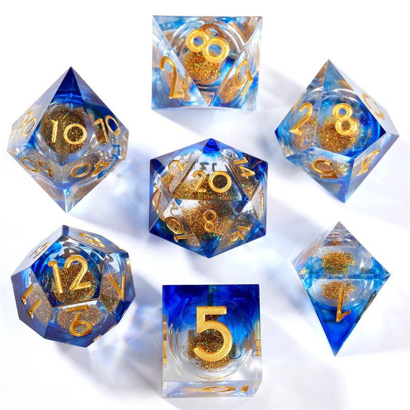 Игральные кости Liquid Core Quicksand Resin DND, игральные кости Sharp Edge Dungeons and Dragons Polyhedron для ролевых игр RPG Explorer Magic