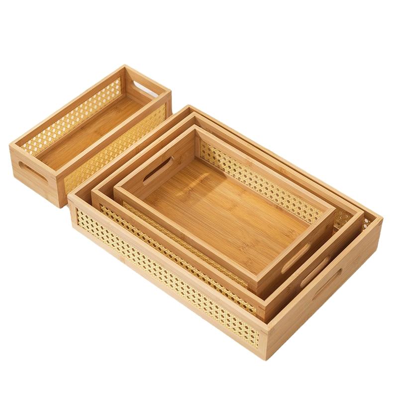 1 шт. плетеная удобная бытовая простота деревянная современная безкрышная корзина для хранения сетка