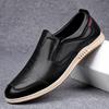 Men's Handmade Slip-on Leather Shoes: Comfortable, Non-slip, Breathable, Soft Sole, Casual Large Size.