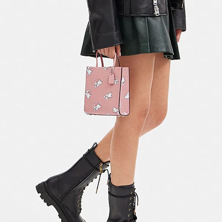 COACH Baymax Rabbit, Collaboration Cashin Cow Leather Tote Bag, Shopping Bag, Handbag, Shoulder Bag, Crossbody Bag Mini CK388-LHVVR