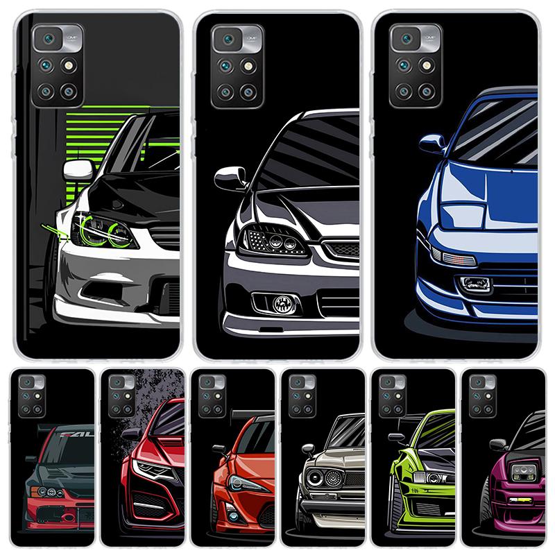 JDM Tokyo Drift Спортивный автомобиль Мужской Мужчины Чехол Чехол для телефона для Xiaomi Redmi 12 12C 10 10C 10A 9 9C 9A 9T 8 8A 7 7A 6 Pro 6A S2 K20 K30
