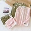 Ancient Style New Pajamas Women's Wash Cotton Gauze Spring and Autumn Thin Soft Long-sleeved Home Clothes Two-piece Set