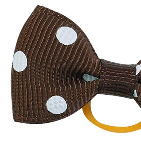 Dog Small Hair Bowknot with Rubber Bands Handmade Hair Dot Bow Pet Grooming Accessories for Party Christmas Birthday