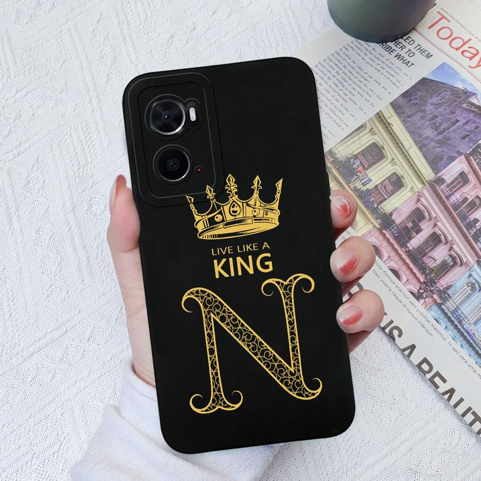 Для OPPO A96 4G 5G A7N A8 A9X A93S A94 A95 Чехол Роскошная Корона Противоударная Защитная пленка для экрана Матовые буквы Мягкий жидкий силикон для бампера OPPO