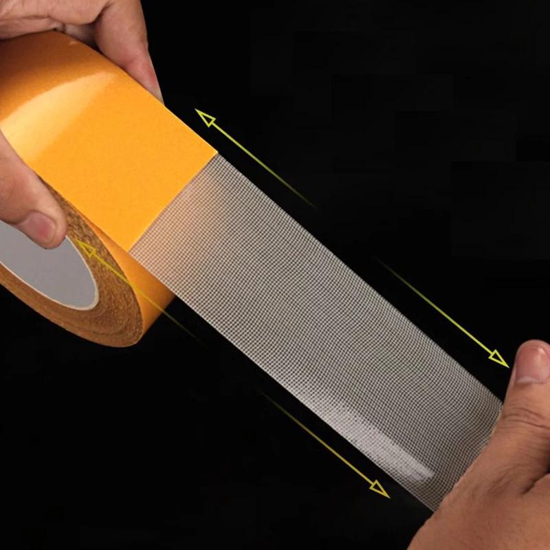 10M двухсторонняя тканевая основа ленты полупрозрачная водонепроницаемая сетчатая лента бесследная высоковязкая клейкая лента для ковров с сильной фиксацией